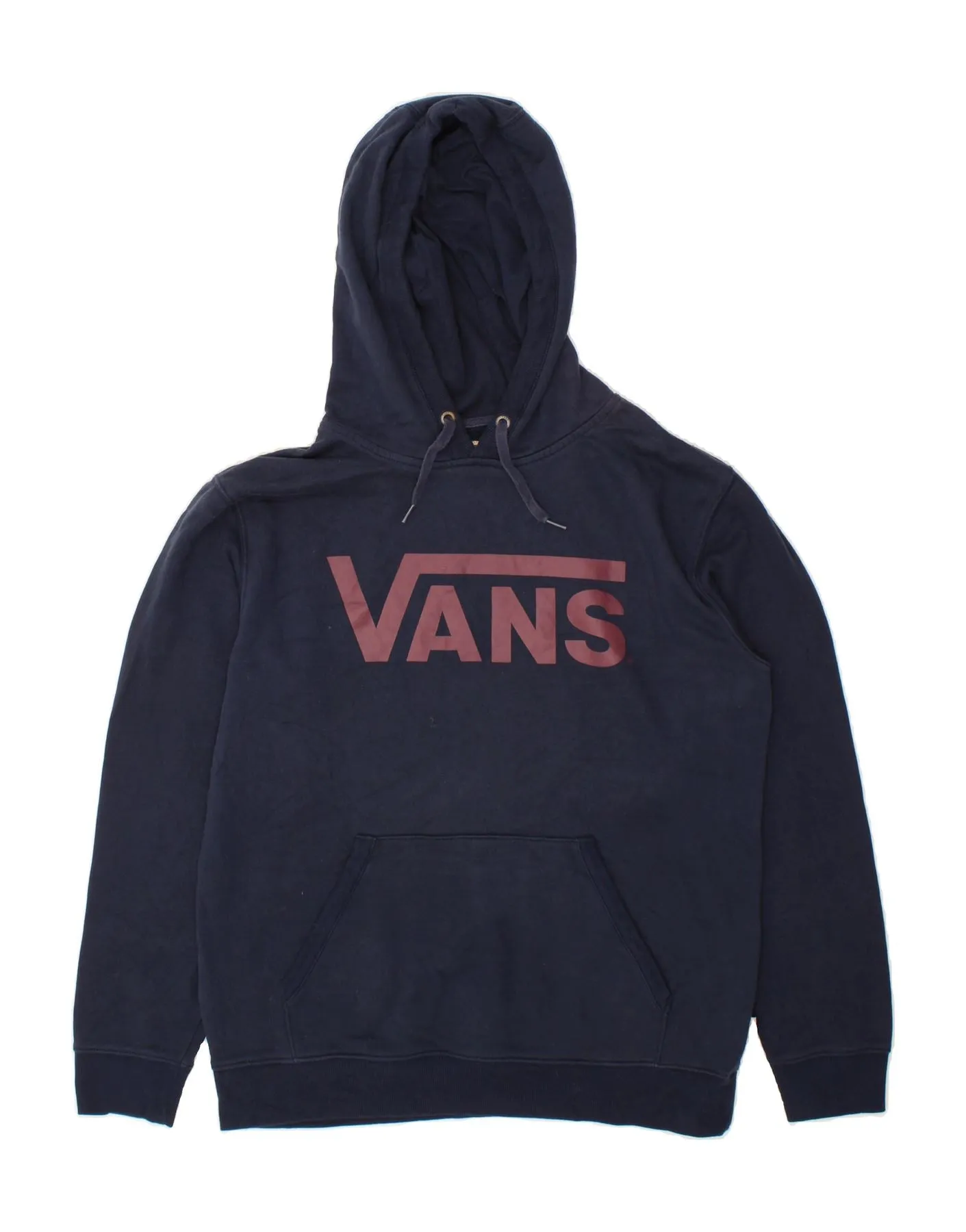 VANS Mens Graphic Hoodie Jumper Medium Navy Blue Cotton