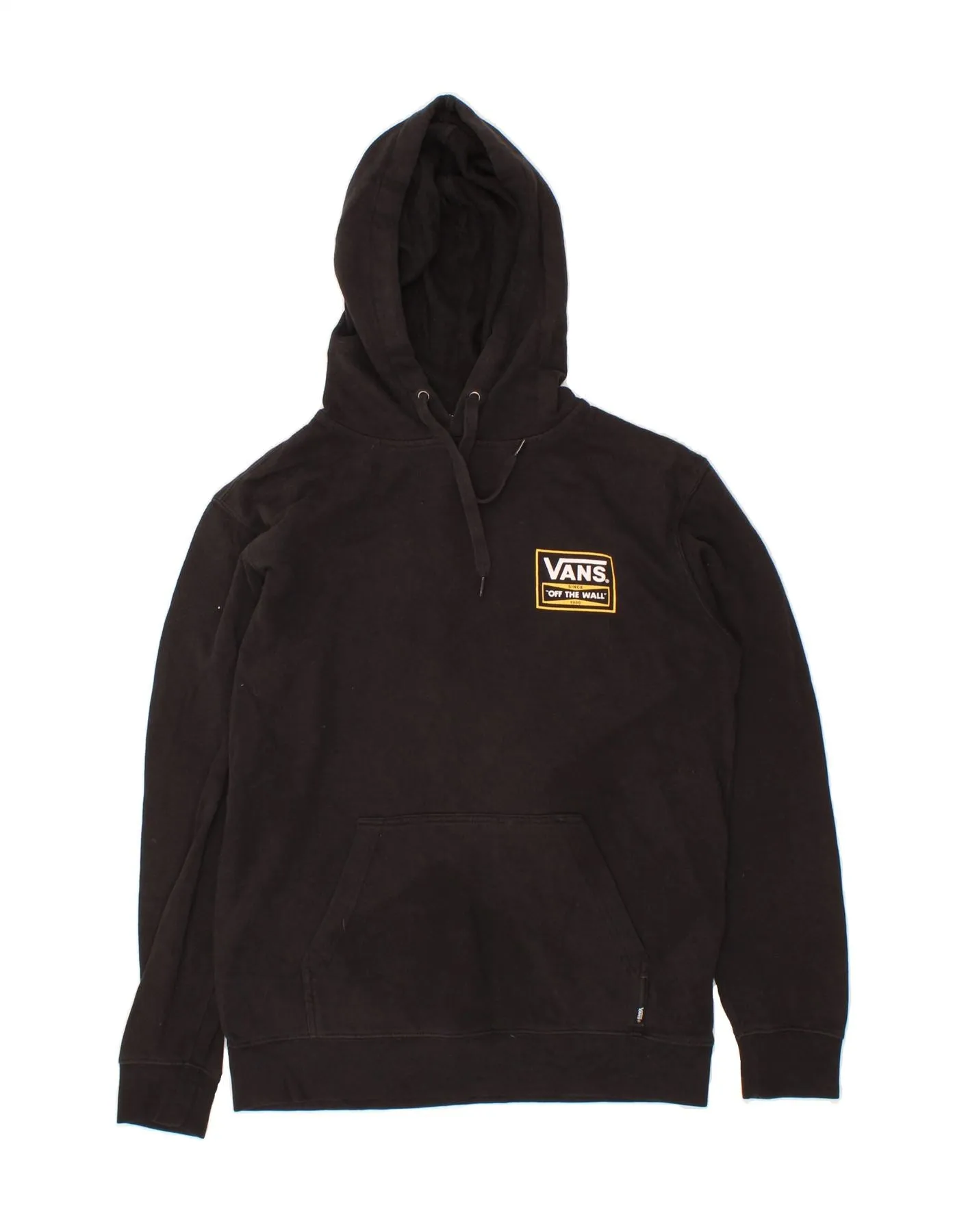 VANS Mens Graphic Hoodie Jumper Small Black Cotton