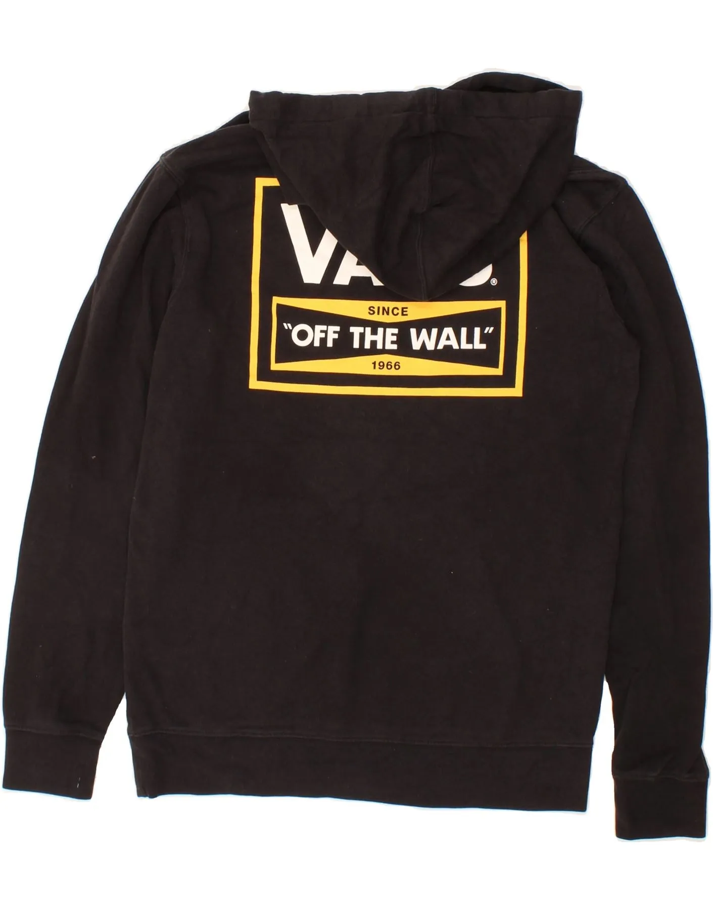 VANS Mens Graphic Hoodie Jumper Small Black Cotton