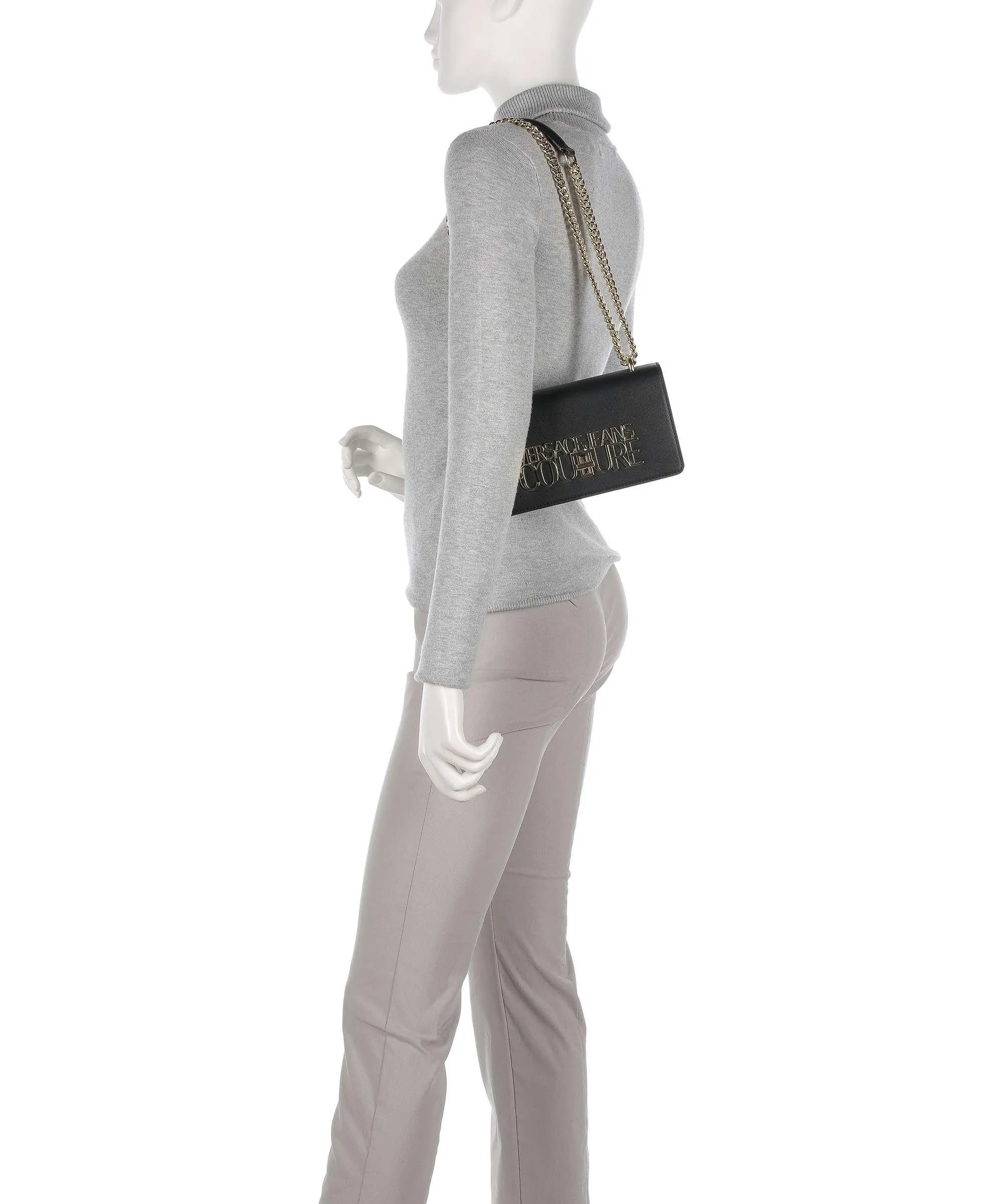 Versace Jeans Couture Logo Lock Borsa a spalla pelle sintetica nero  