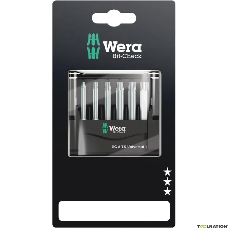Wera 05073637001 Bit-Check 6 TX Universale 1 SB, 6 pezzi