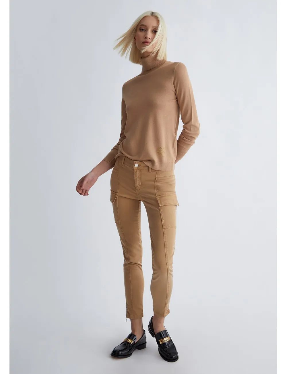 WF3126 71320 MAGLIA DONNA LIU JO DOLCEVITA COLLO ALTO MAGLIETTA SHIRT MAGLIE